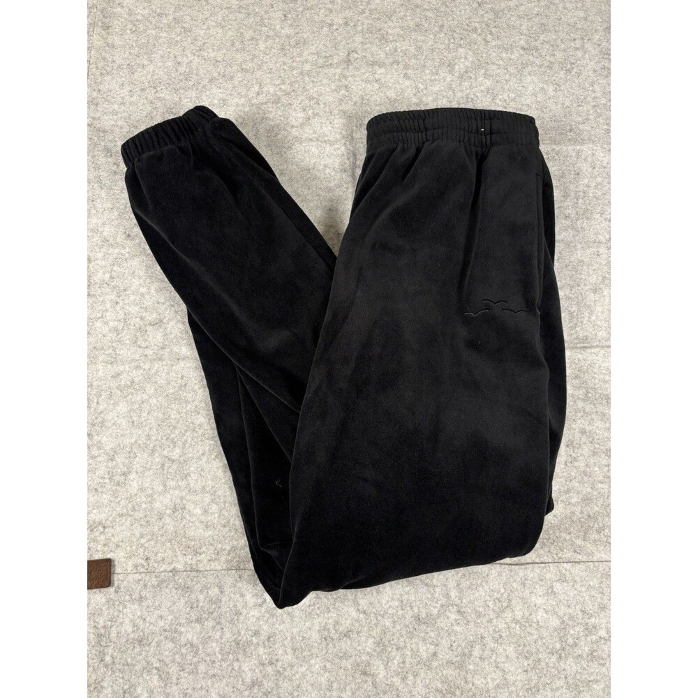 Lazypants Black Velour Fleece Sweats w/ Ankle Cuffs Womens Medium Lazy Pants EUC